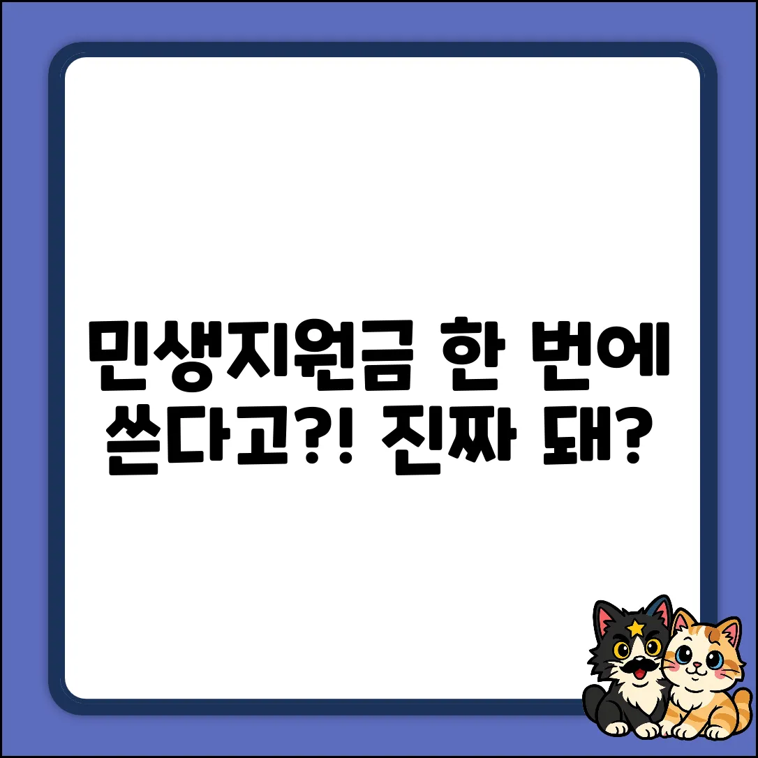 민생지원금 1,2차 한 번에? 써도 될까, 진짜?