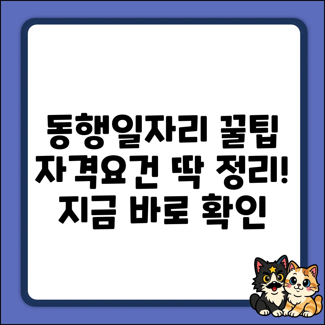 동행일자리 사업, 자격요건이 궁금하세요?