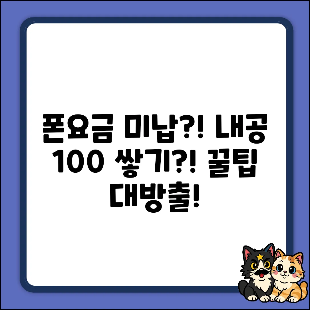 휴대폰요금 미납, 내공 100 쌓는 법?!