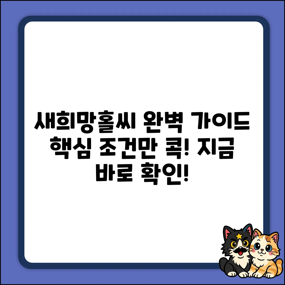 새희망홀씨대출 조건 완벽 가이드: 핵심만 콕!