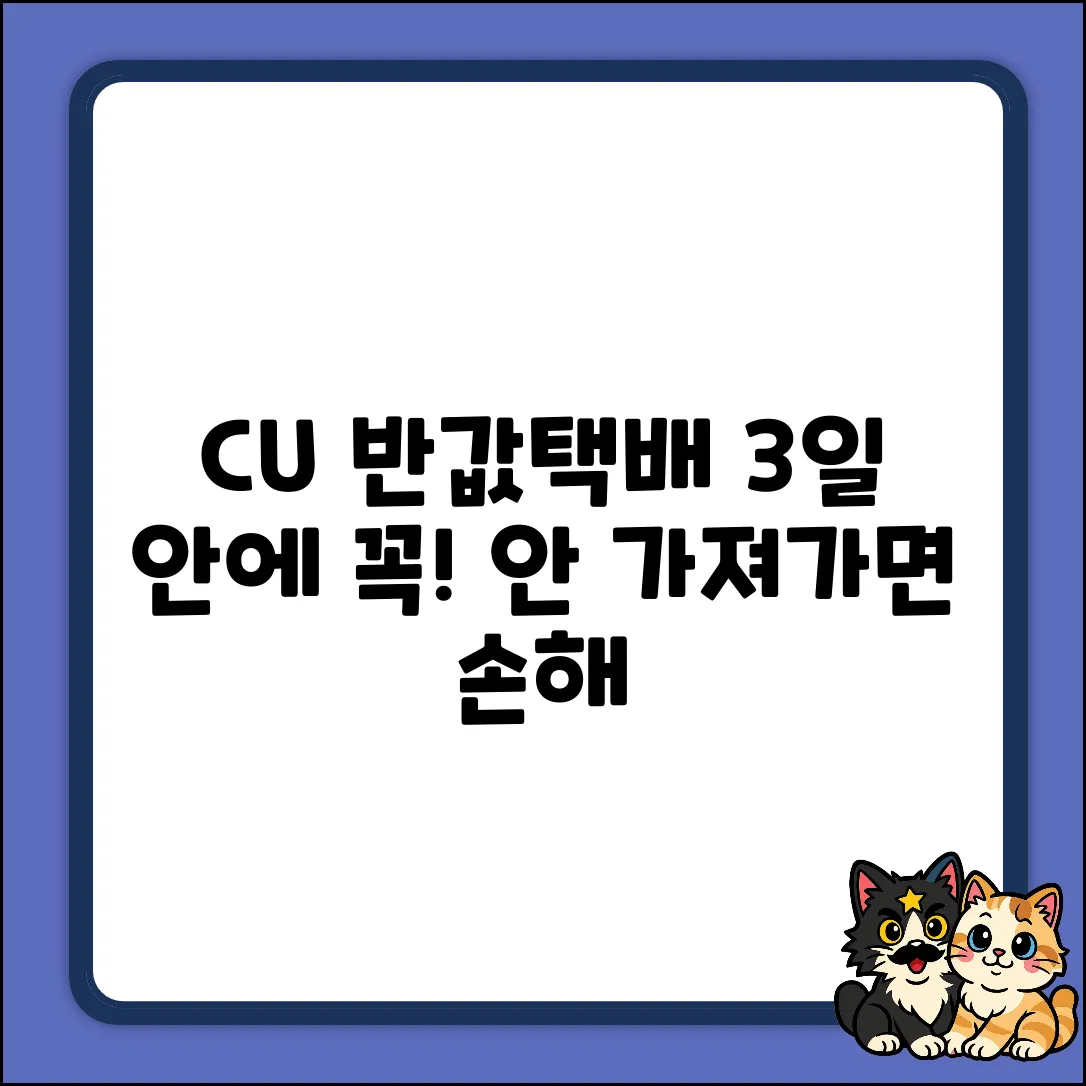 씨유 반값택배, 3일 안에 수거해야 하는 이유!