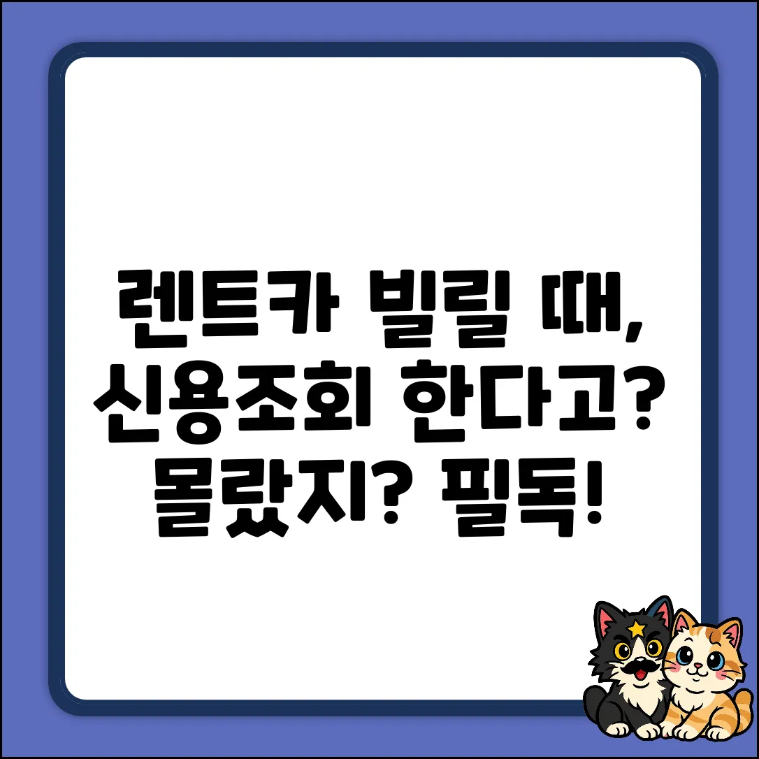 렌트카, 신용조회? 몰랐던 진실!
