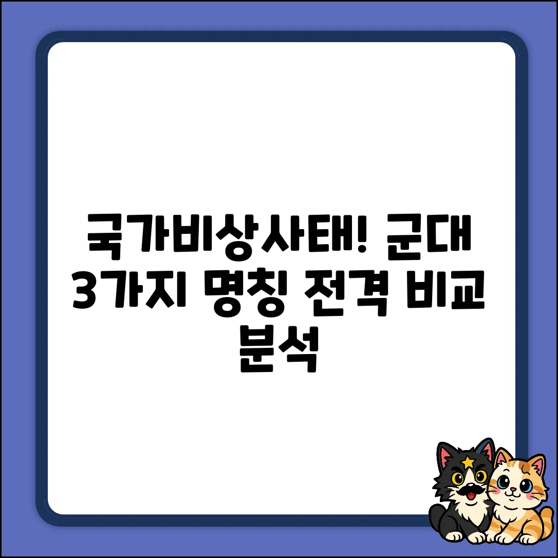상시 국가비상사태 대비 군대, 3가지 명칭!