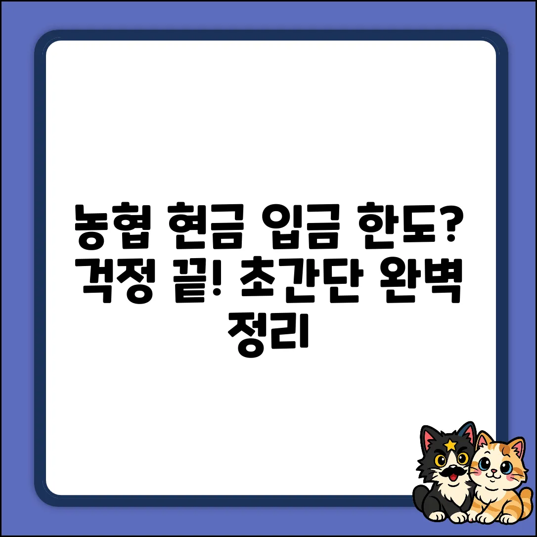농협은행 현금 입금 한도? 누구나 쉽게!