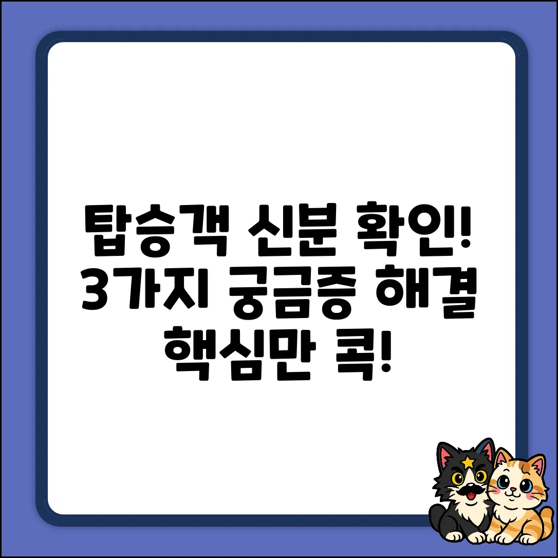 탑승객 신분 확인, 3가지 궁금증 해결!