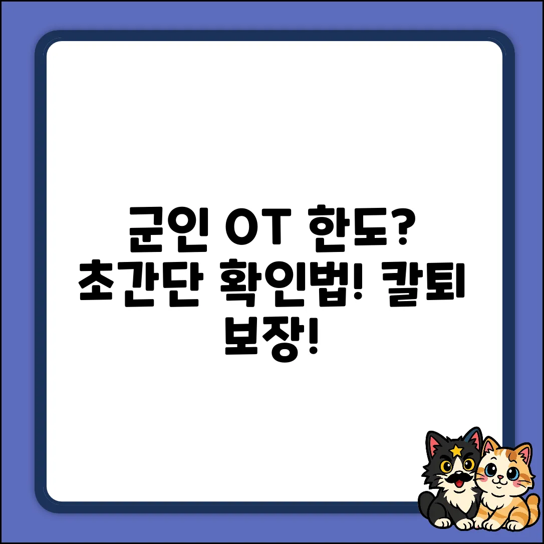직업군인 시간외근무, 한도 쉽게 확인!