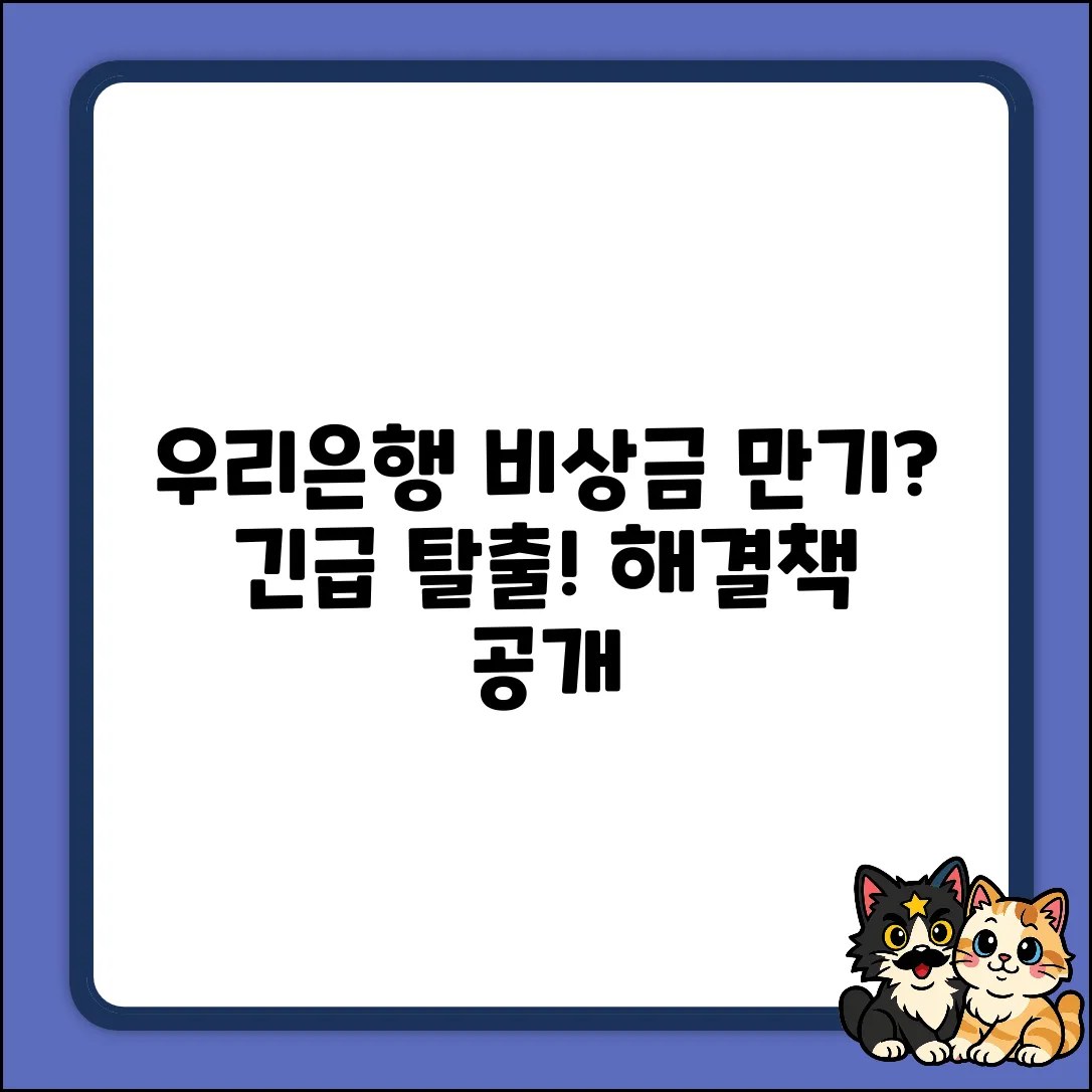 우리은행 비상금대출 만기! 놀라운 해결책은?