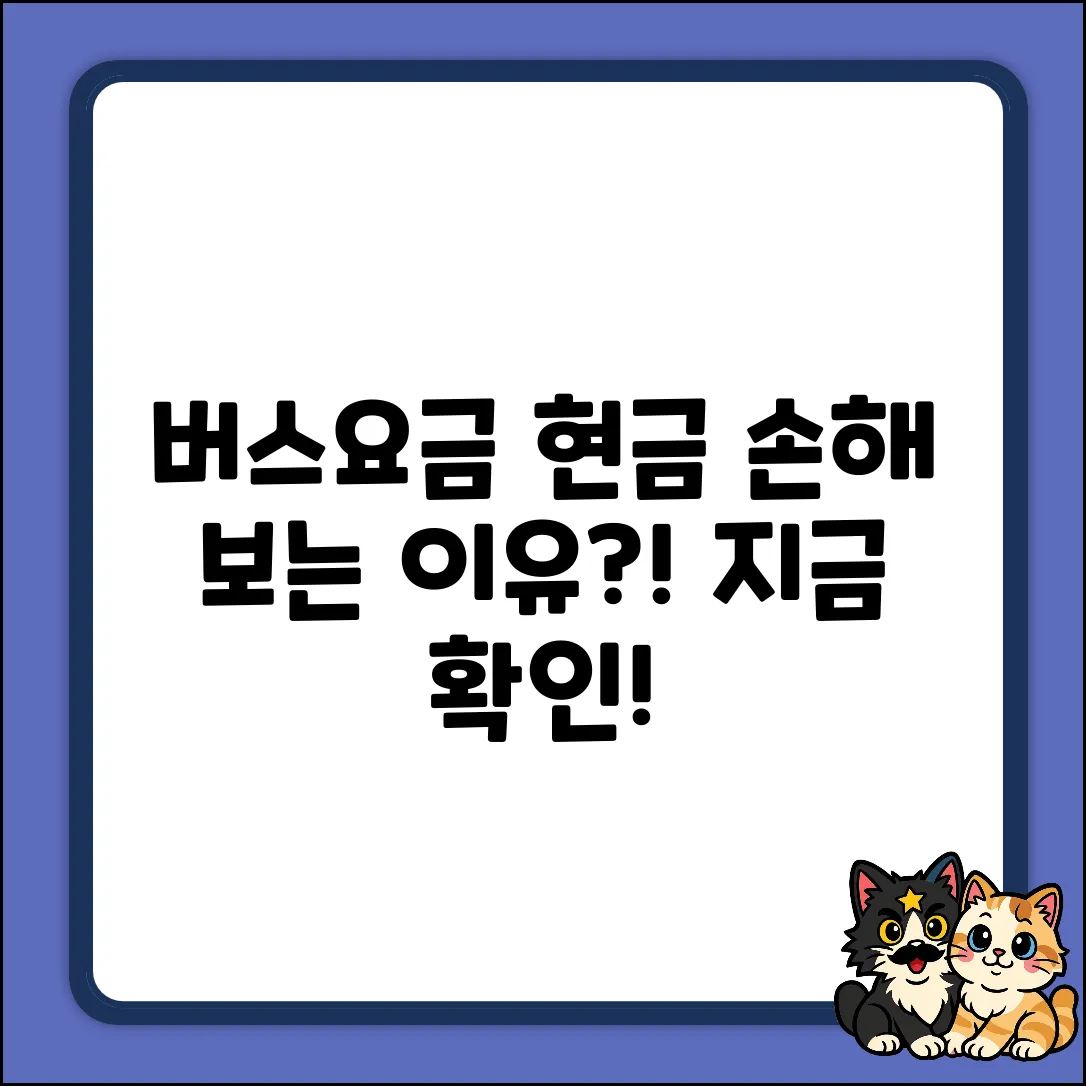 버스요금, 왜 현금은 손해? 놀라운 진실!