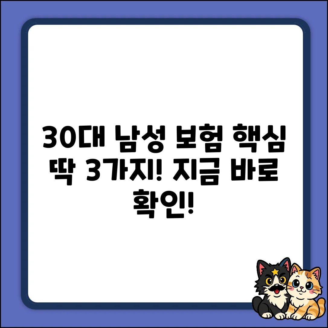 30대 남자 보험, 딱 3가지 핵심만!