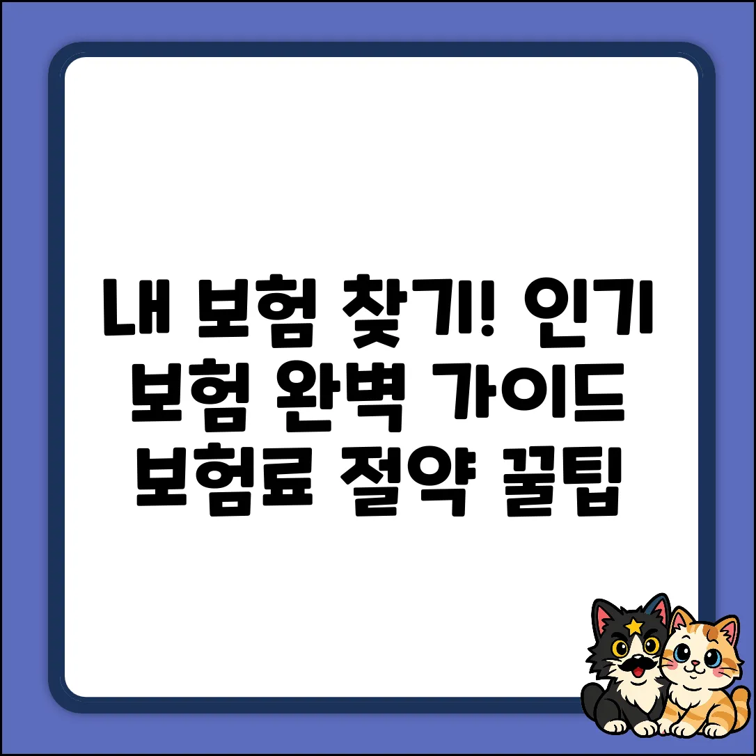인기보험 완벽 가이드: 내 보험 찾기!