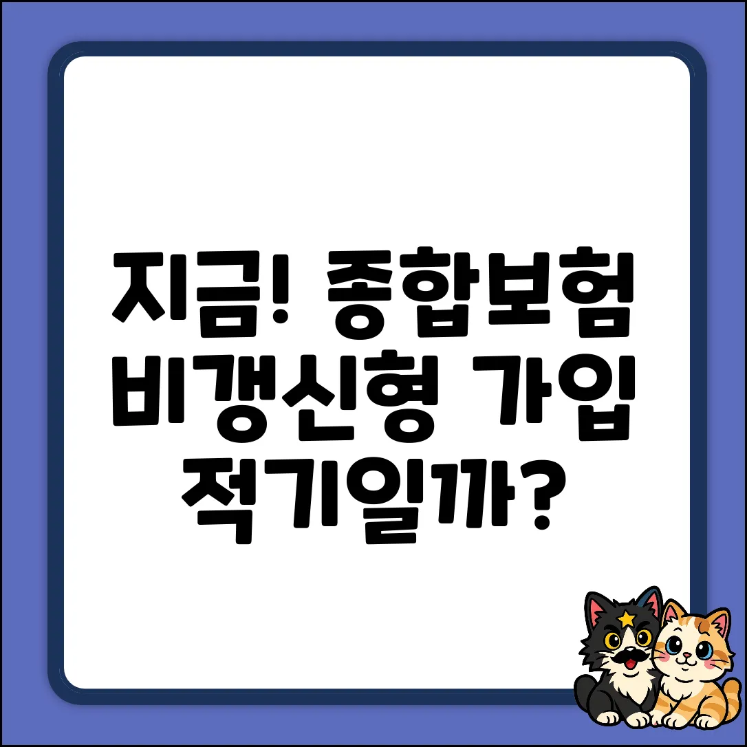 종합보험 비갱신형, 지금이 가입 적기일까요?